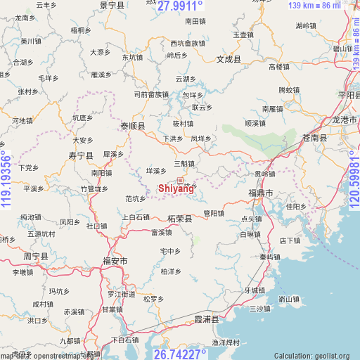 Shiyang on map