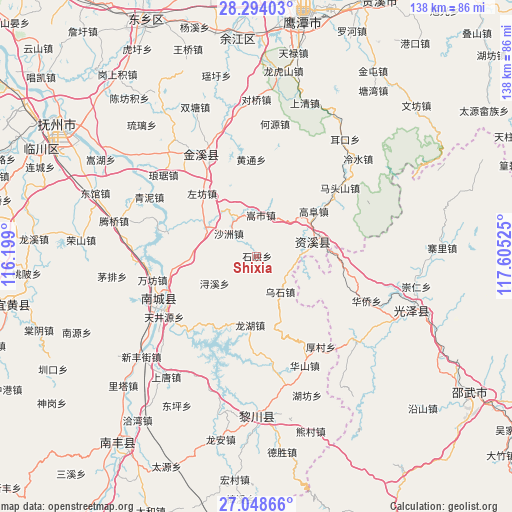 Shixia on map