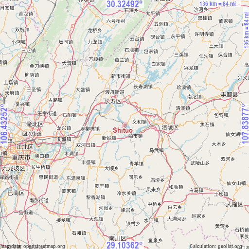 Shituo on map