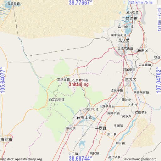 Shitanjing on map