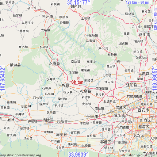 Shitan on map