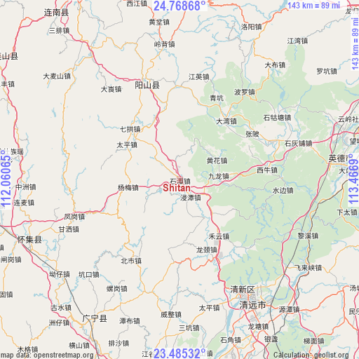 Shitan on map