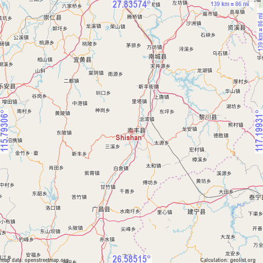 Shishan on map