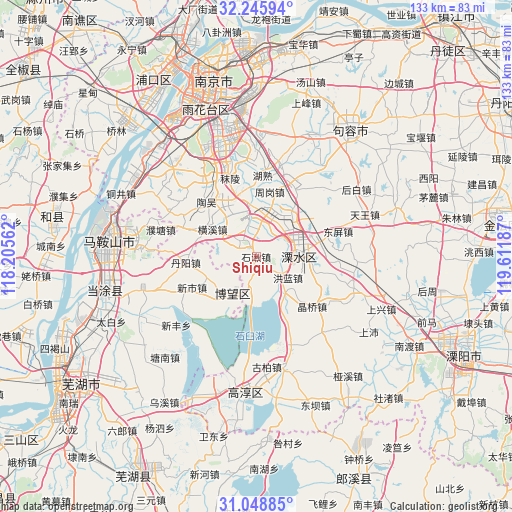 Shiqiu on map