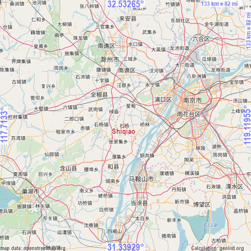 Shiqiao on map