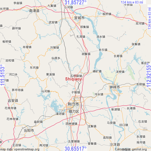 Shiqiaoyi on map