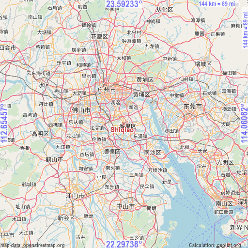Shiqiao on map