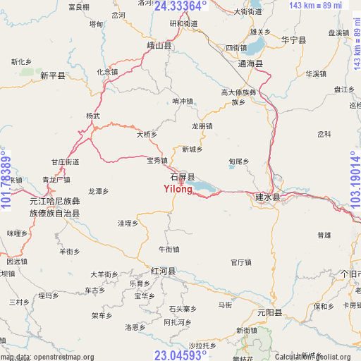 Yilong on map