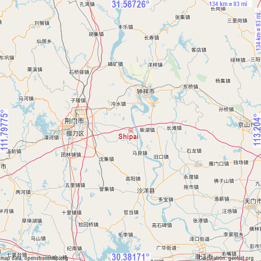 Shipai on map