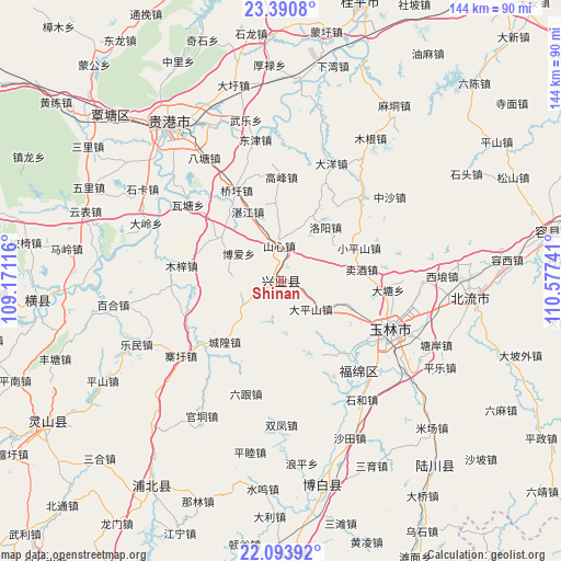 Shinan on map
