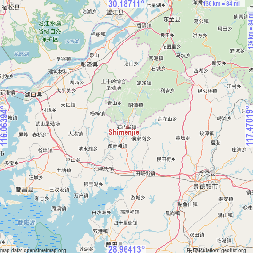 Shimenjie on map