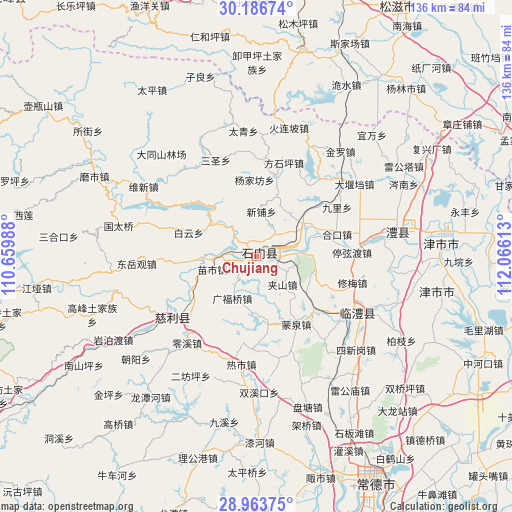 Chujiang on map