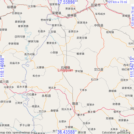 Lingquan on map