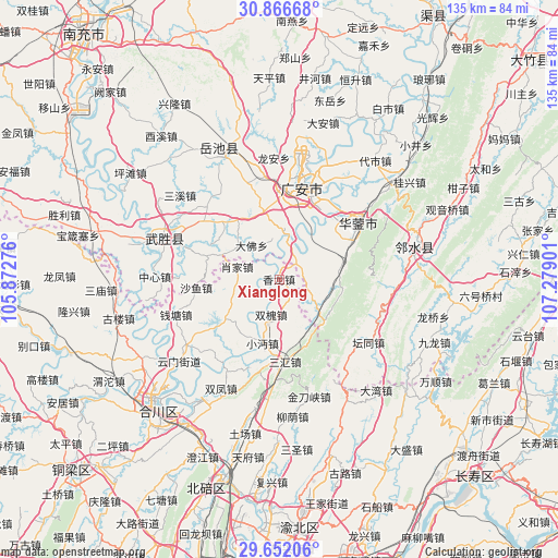 Xianglong on map