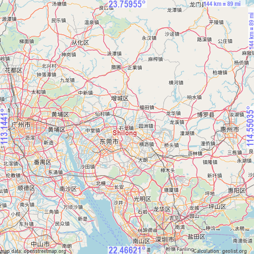 Shilong on map
