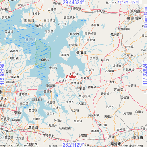 Shikou on map