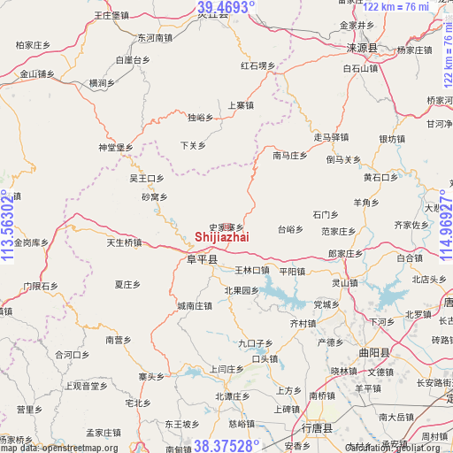 Shijiazhai on map