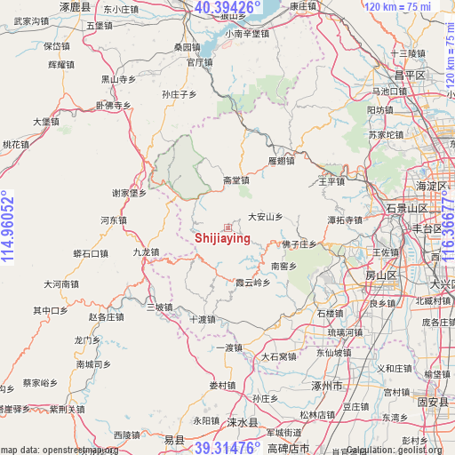 Shijiaying on map