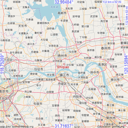 Shiqiao on map