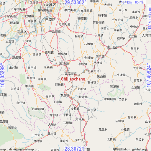 Shijiaochang on map