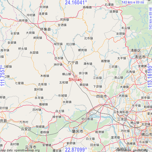 Shijian on map