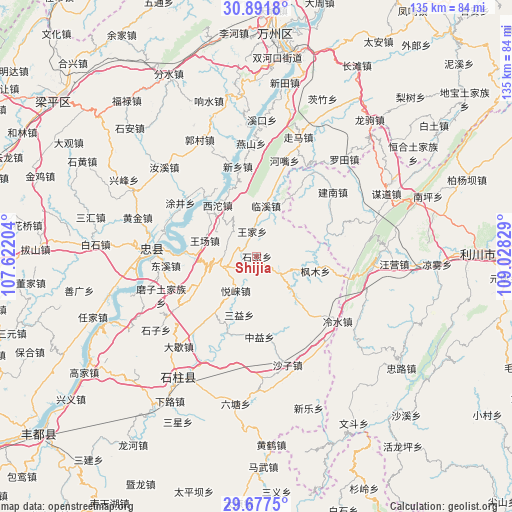 Shijia on map