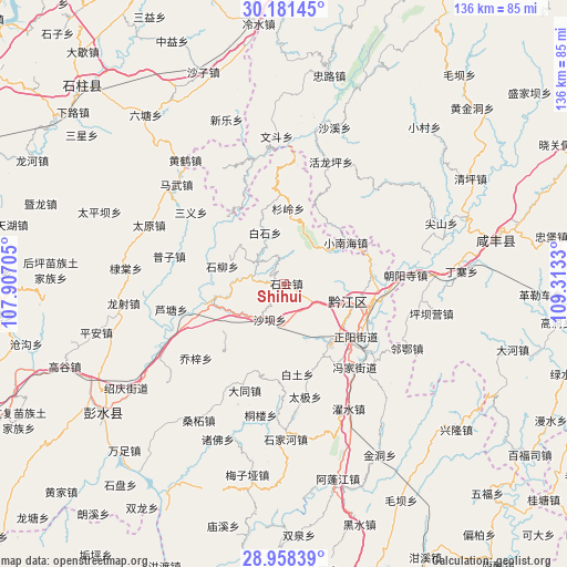 Shihui on map