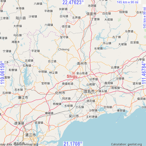 Shigu on map