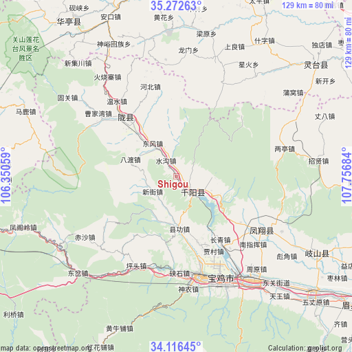 Shigou on map