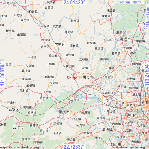 Shigou on map