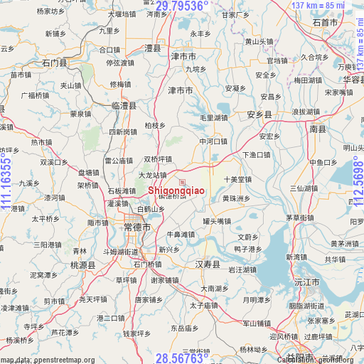 Shigongqiao on map