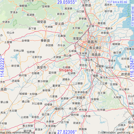 Shigang on map