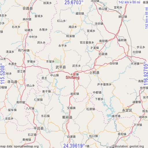 Shifang on map