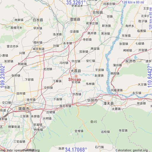 Shicao on map