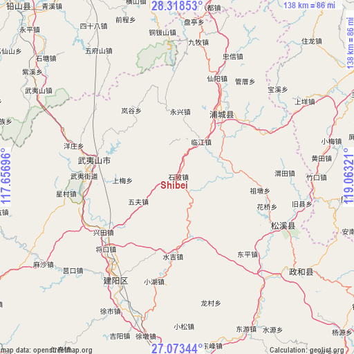 Shibei on map