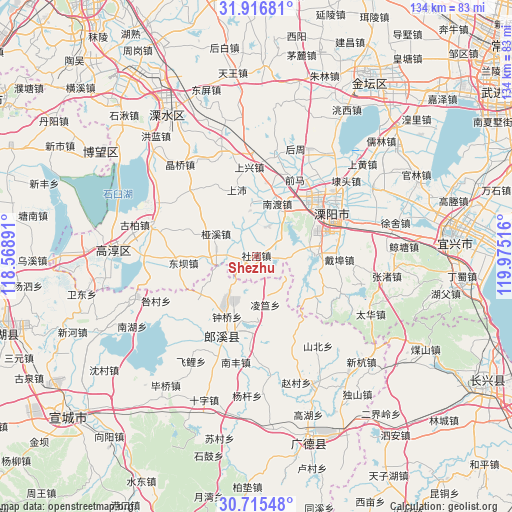 Shezhu on map