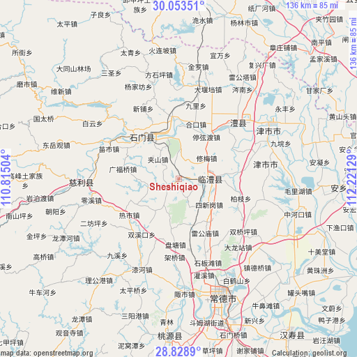 Sheshiqiao on map