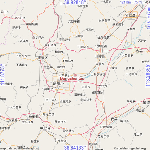 Dongshentou on map