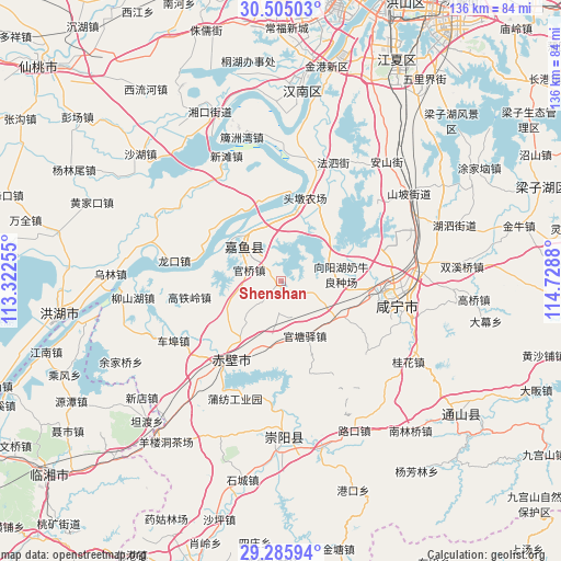 Shenshan on map