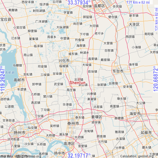 Shenlun on map