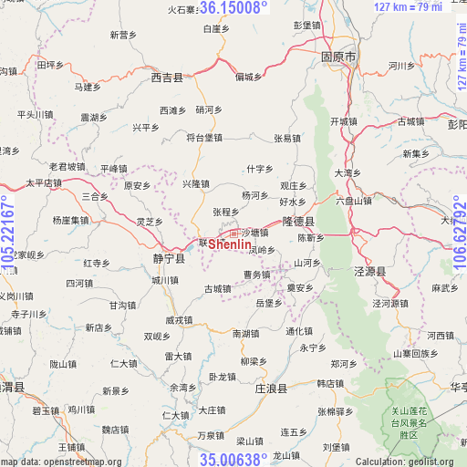 Shenlin on map