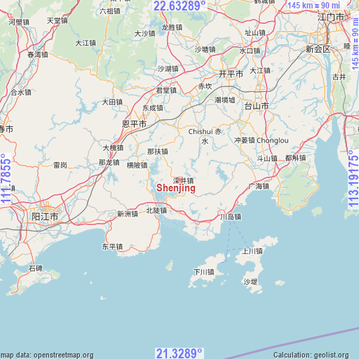 Shenjing on map