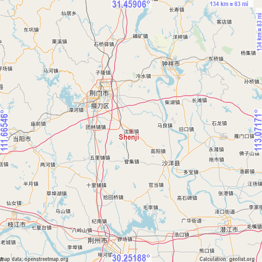 Shenji on map