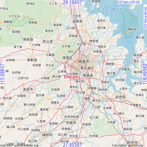 Shengmi on map