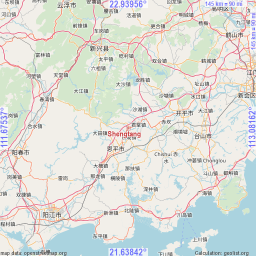 Shengtang on map