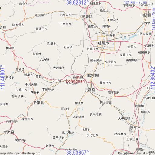 Longquan on map