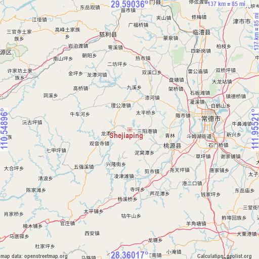 Shejiaping on map