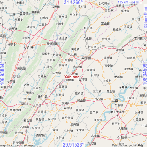 Yunlong on map