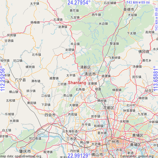 Shantang on map