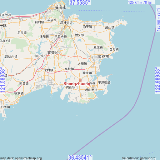 Shangzhuang on map